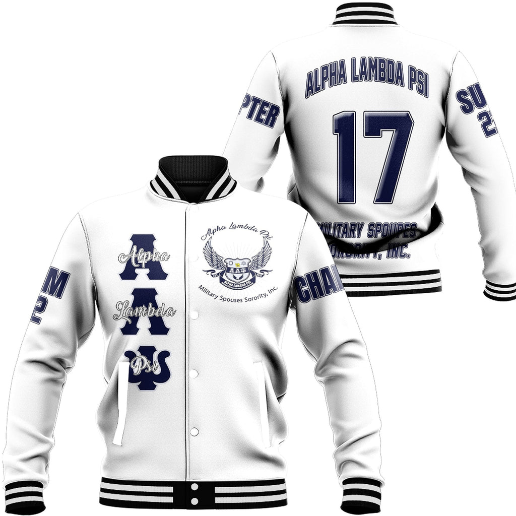 Alpha Lambda Psi Spouses (White) Baseball Jackets A31 | Africazone.store