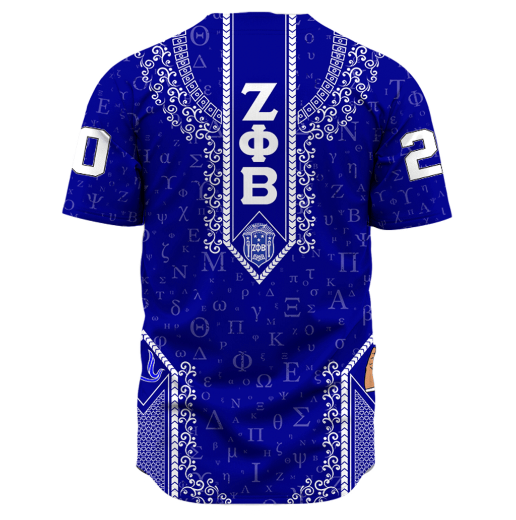 Africa Zone Clothing - Zeta Phi Beta Floral and Greek Letter Pattern Baseball Jerseys A31