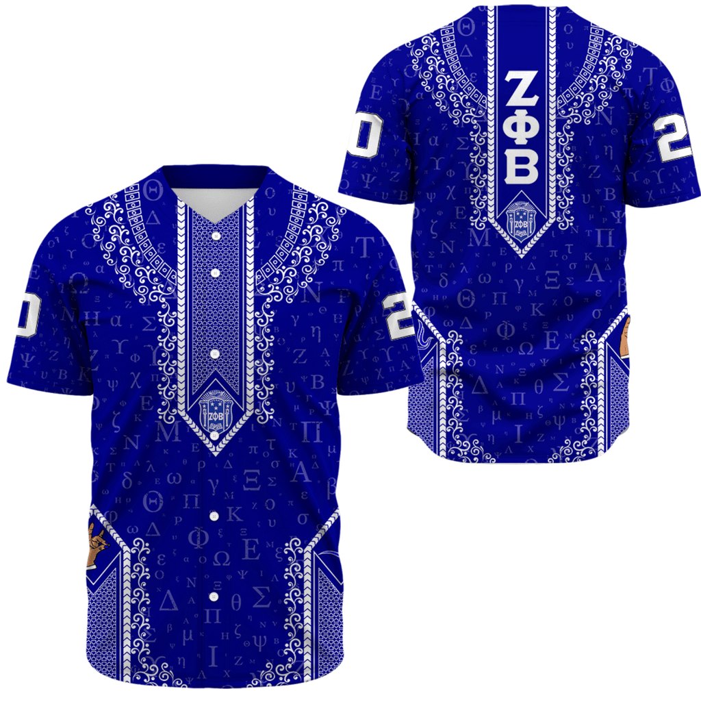 Africa Zone Clothing - Zeta Phi Beta Floral and Greek Letter Pattern Baseball Jerseys A31