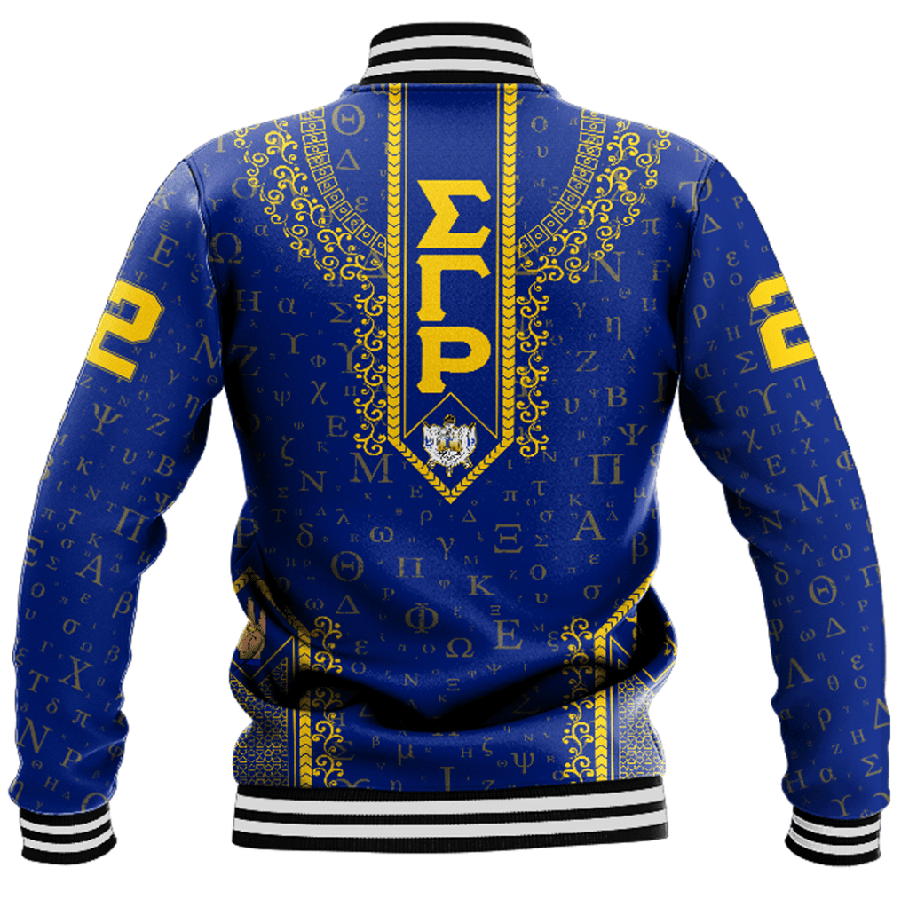 Africa Zone Clothing - Sigma Gamma Rho Floral and Greek Letter Pattern Baseball Jackets A31