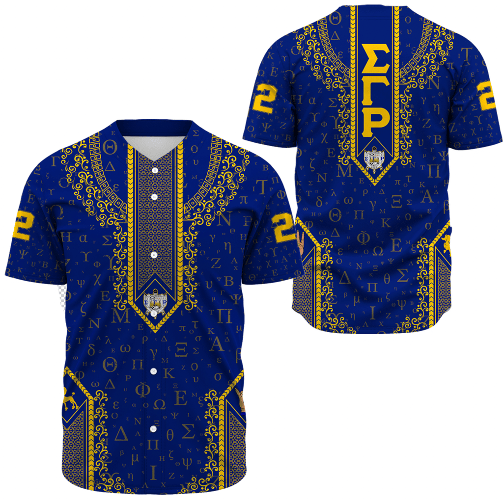 Africa Zone Clothing - Sigma Gamma Rho Floral and Greek Letter Pattern Baseball Jerseys A31