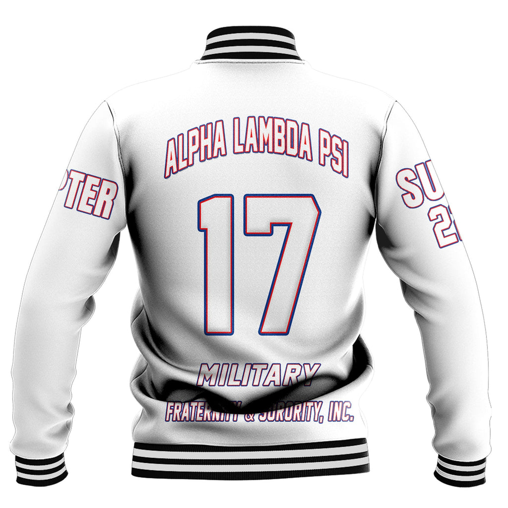 Alpha Omega Phi (White) Baseball Jackets A31 | Africazone.store