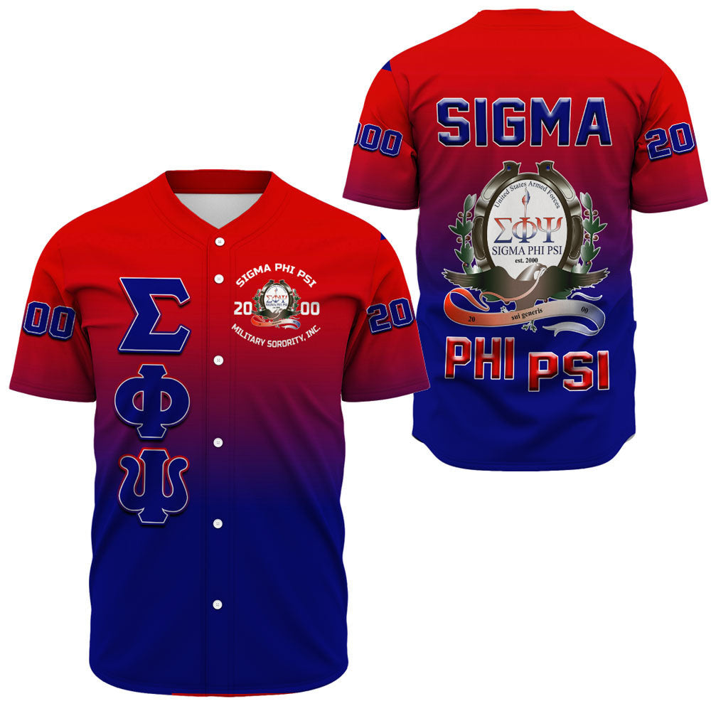 Sigma Phi Psi Gradient Baseball Jerseys A31 | Africazone.store