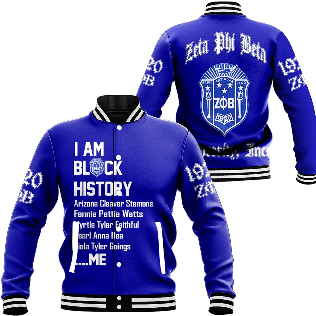 Zeta Phi Beta Black History Baseball Jackets A31 | Africazone.store