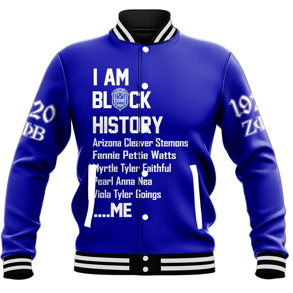 Zeta Phi Beta Black History Baseball Jackets A31 | Africazone.store