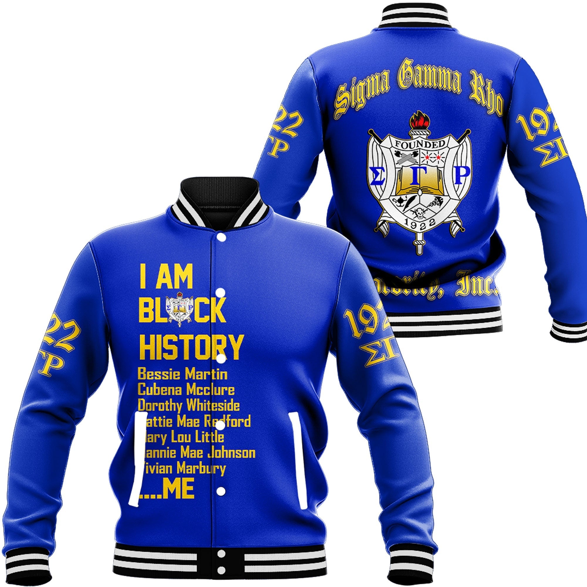 Sigma Gamma Rho Black History Baseball Jackets A31 | Africazone.store