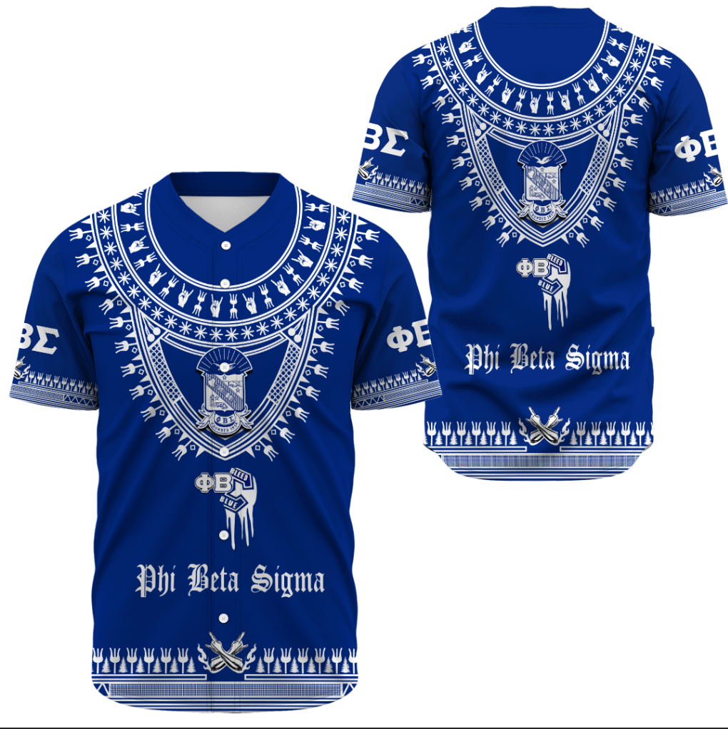 Africa Zone Baseball Jersey - Phi Beta Sigma Fraternity Dashiki Baseball Jerseys A31