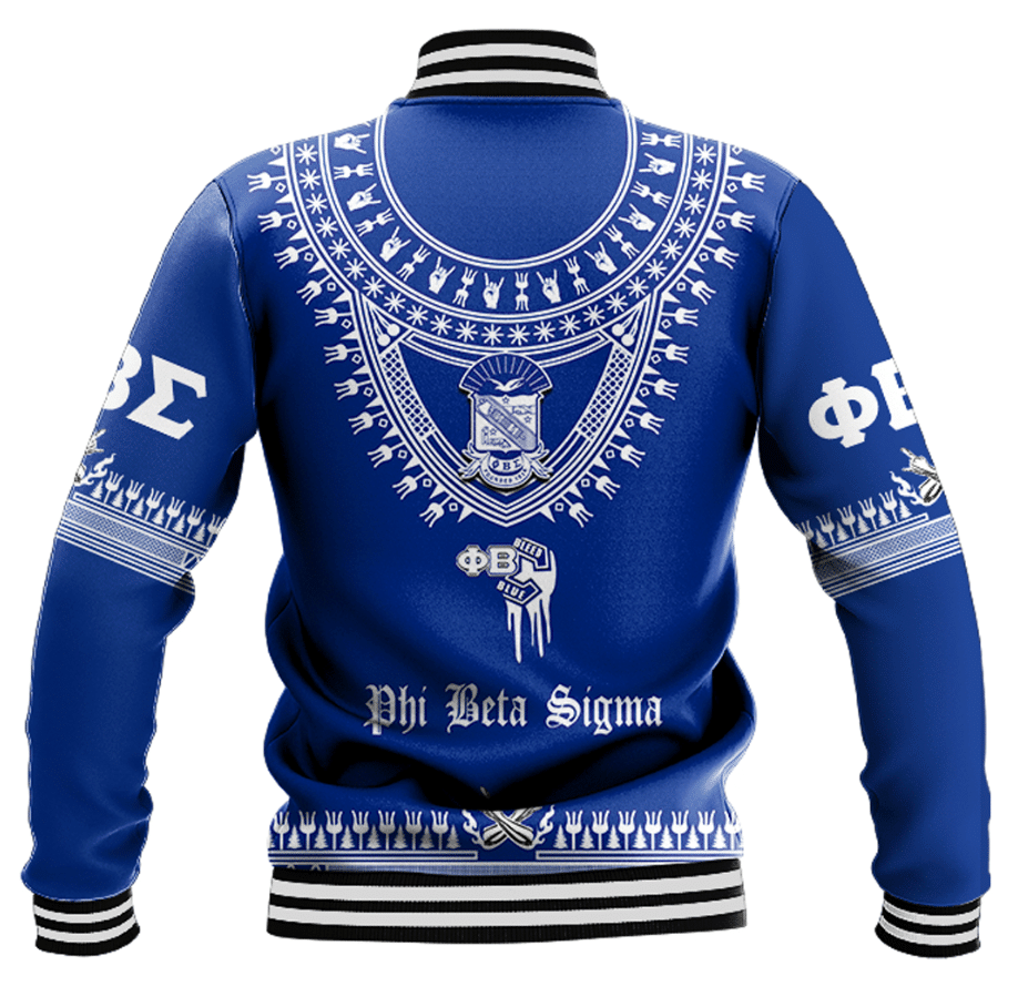 Africa Zone Jacket - Phi Beta Sigma Fraternity Dashiki Baseball Jackets A31