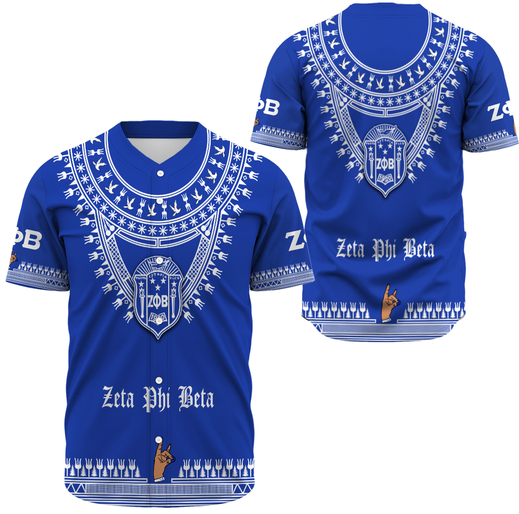 Africa Zone Clothing - Zeta Phi Beta Sorority Dashiki Baseball Jerseys A31