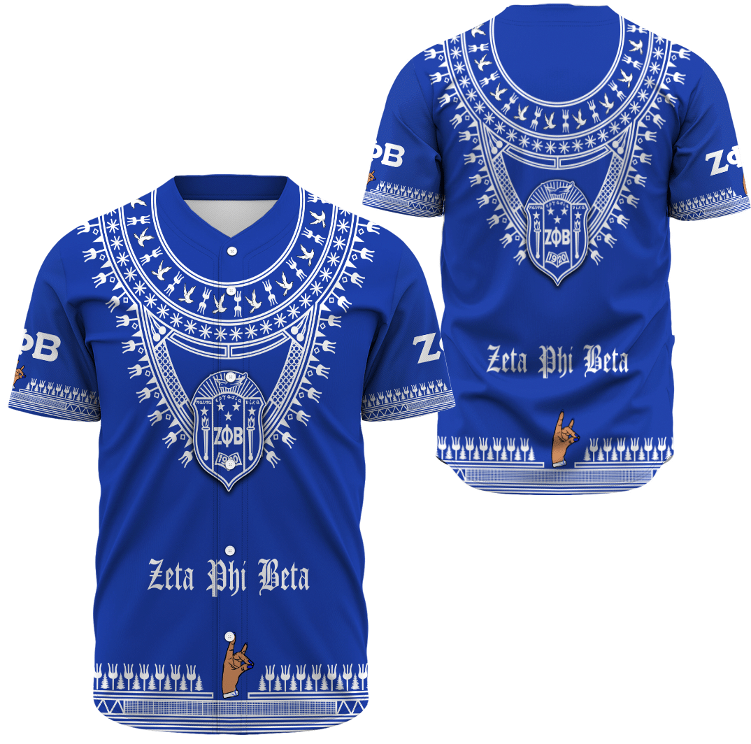 Africa Zone Clothing - Zeta Phi Beta Sorority Dashiki Baseball Jerseys A31