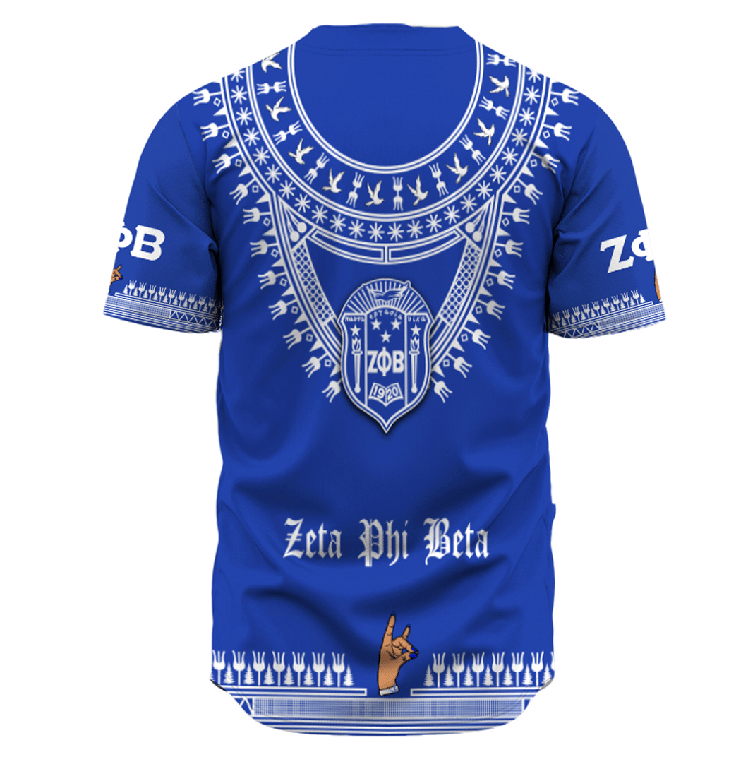 Africa Zone Clothing - Zeta Phi Beta Sorority Dashiki Baseball Jerseys A31