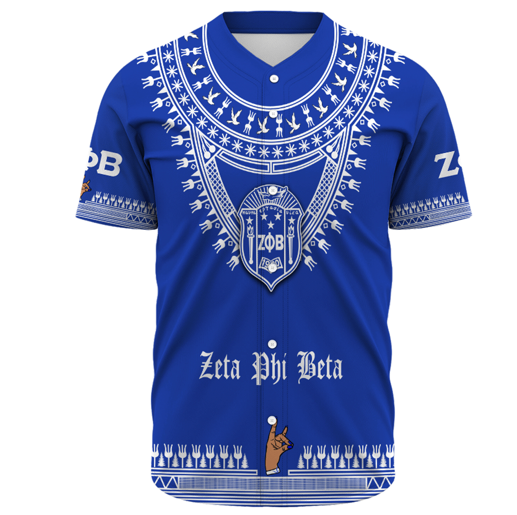 Africa Zone Clothing - Zeta Phi Beta Sorority Dashiki Baseball Jerseys A31
