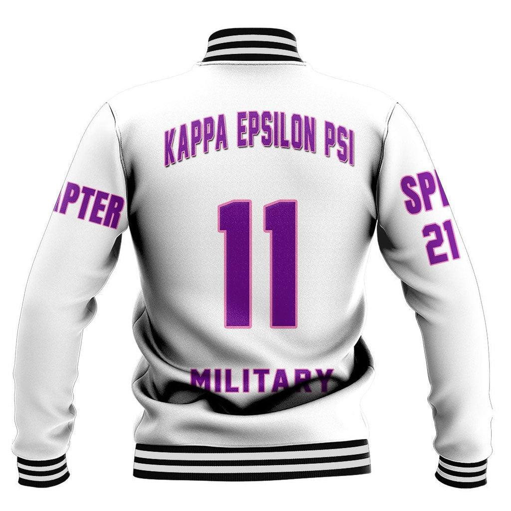 Epsilon Psi (White) Baseball Jackets | Africazone.store
