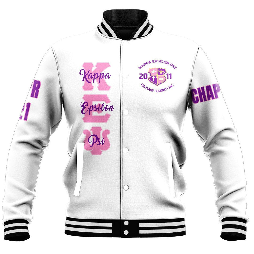 Epsilon Psi (White) Baseball Jackets | Africazone.store