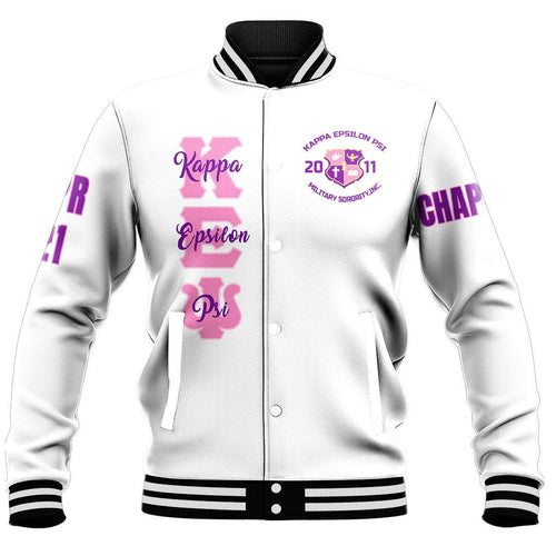 Epsilon Psi (White) Baseball Jackets | Africazone.store