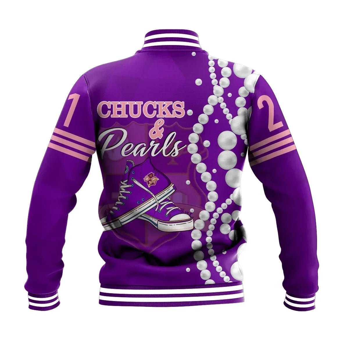 Africa Zone Jacket - Chucks KEP Military Sorority Pearls Baseball Jacket J5