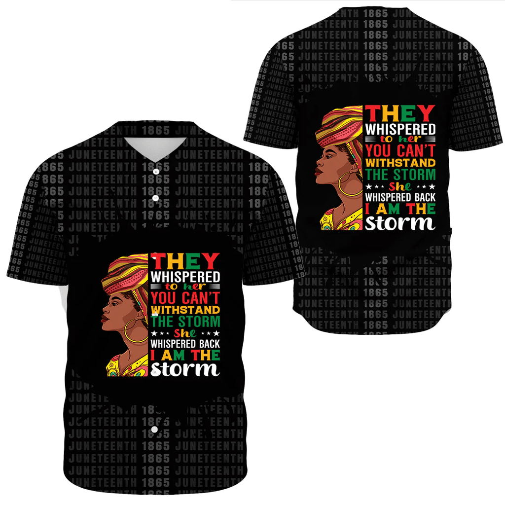 Africa Zone Clothing - Juneteenth Black Woman Baseball Jerseys A31