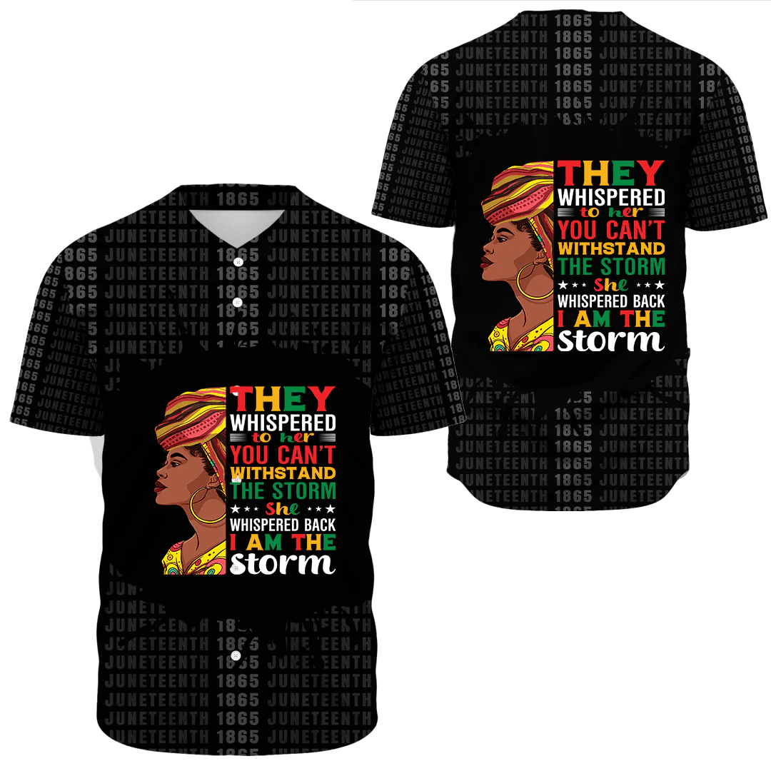Africa Zone Clothing - Juneteenth Black Woman Baseball Jerseys A31