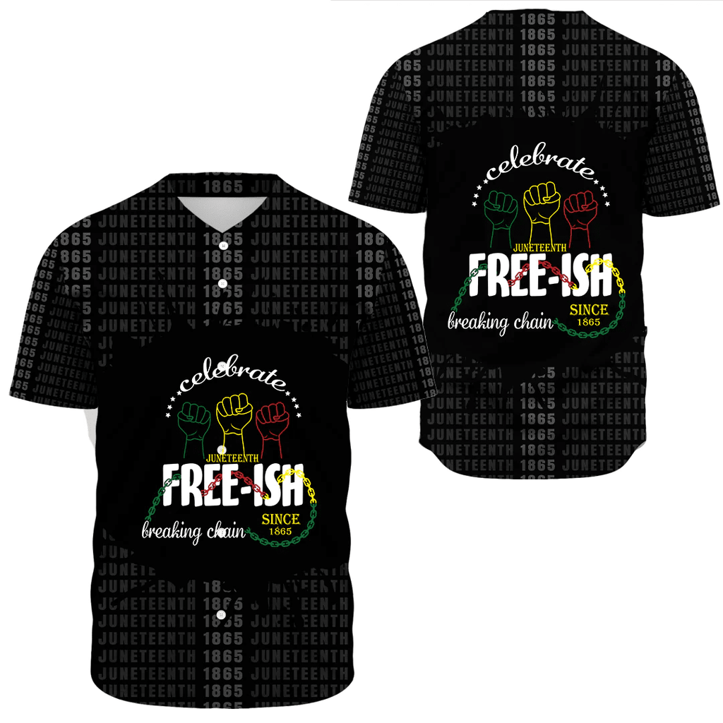 Africa Zone Clothing - Free-ish Breaking Chain Baseball Jerseys A31