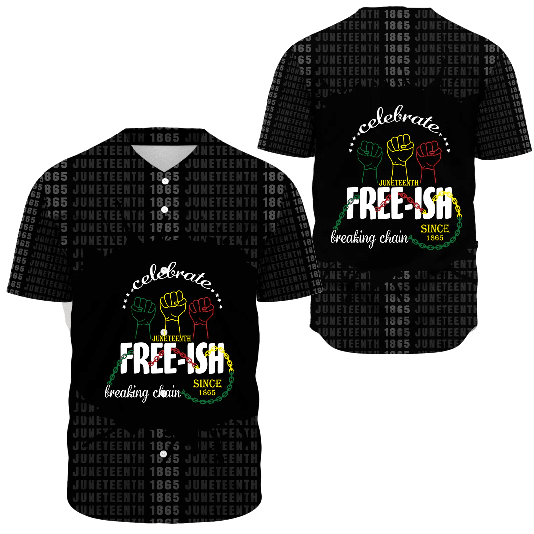 Africa Zone Clothing - Free-ish Breaking Chain Baseball Jerseys A31