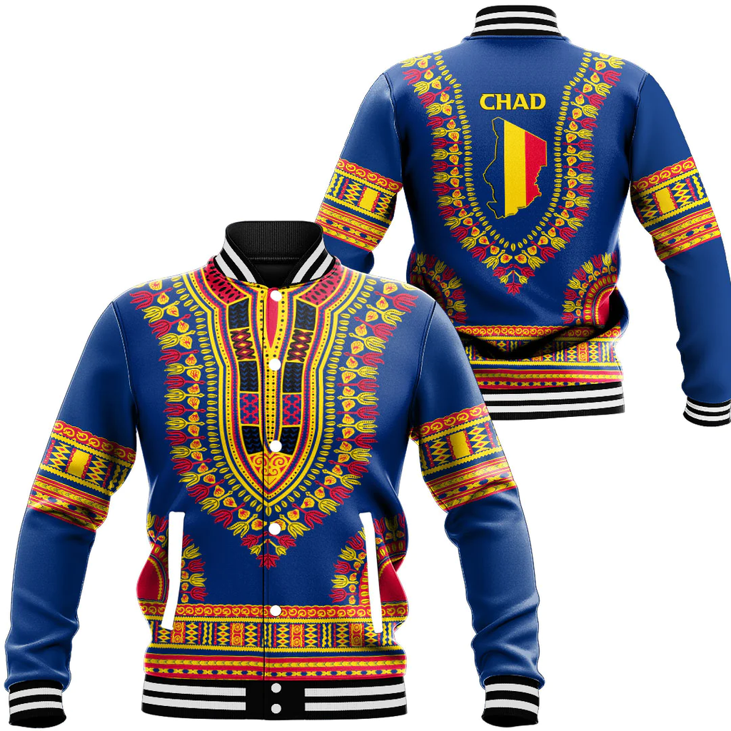 Africa Zone Baseball Jackets - Chad Traditional Dashiki A31