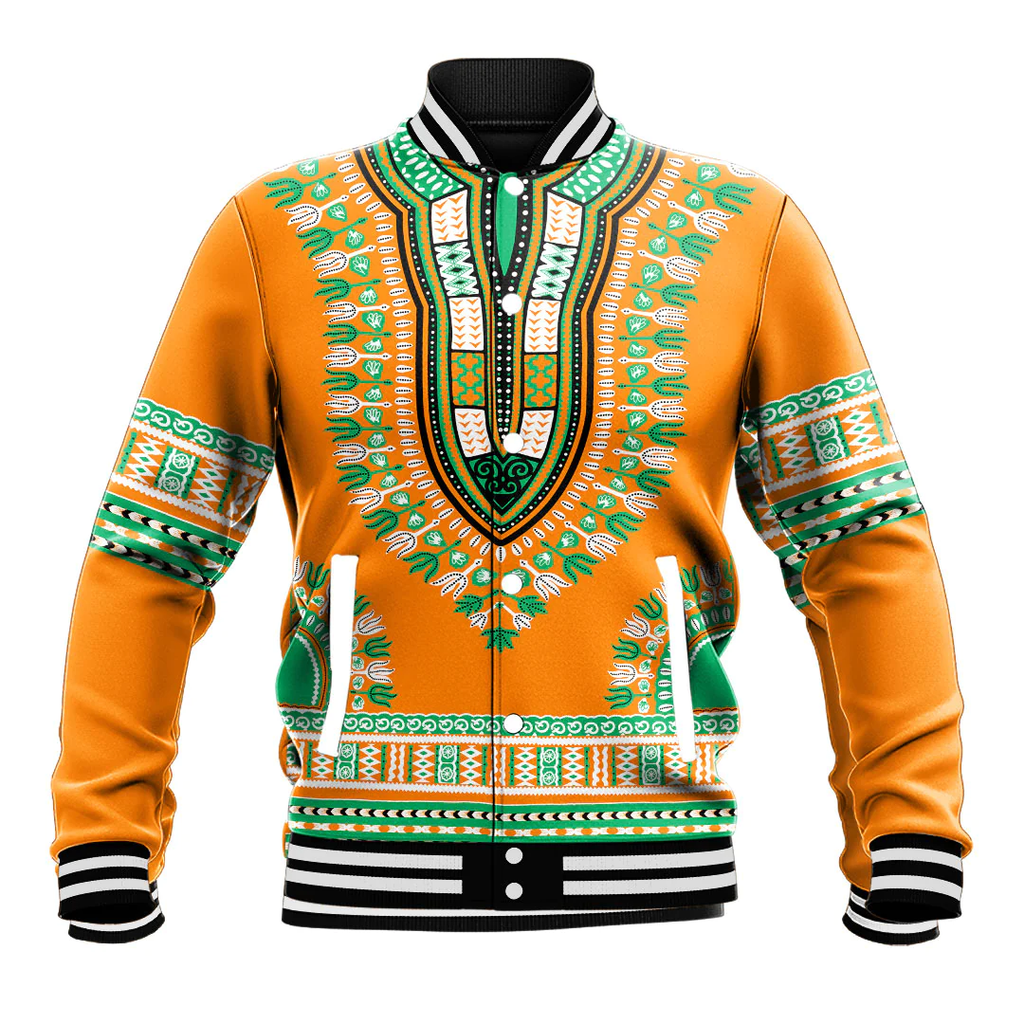 Africa Zone Baseball Jackets - Ivory Coast Traditional Dashiki A31