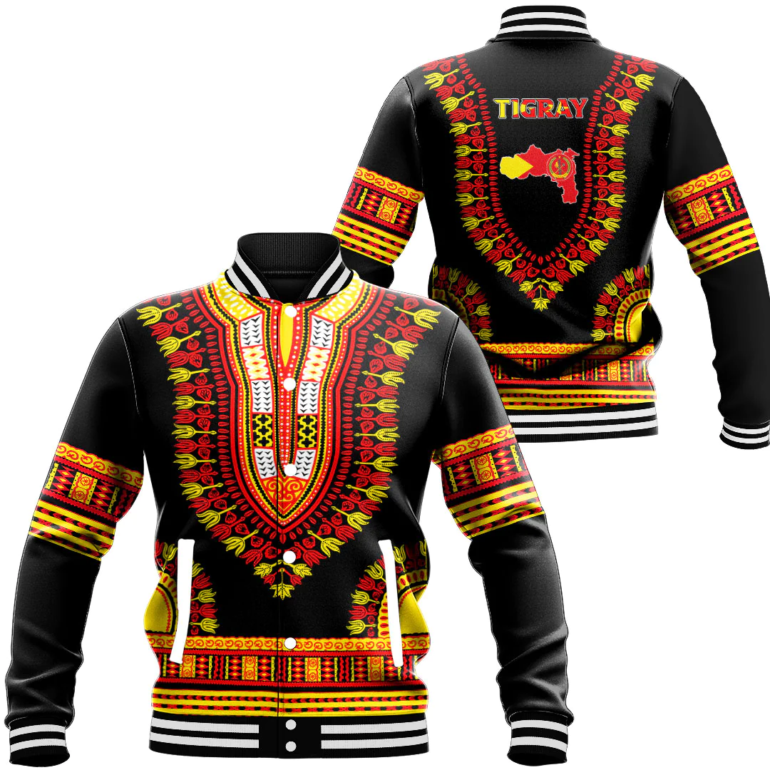 Africa Zone Baseball Jackets - Tigray Traditional Dashiki A31