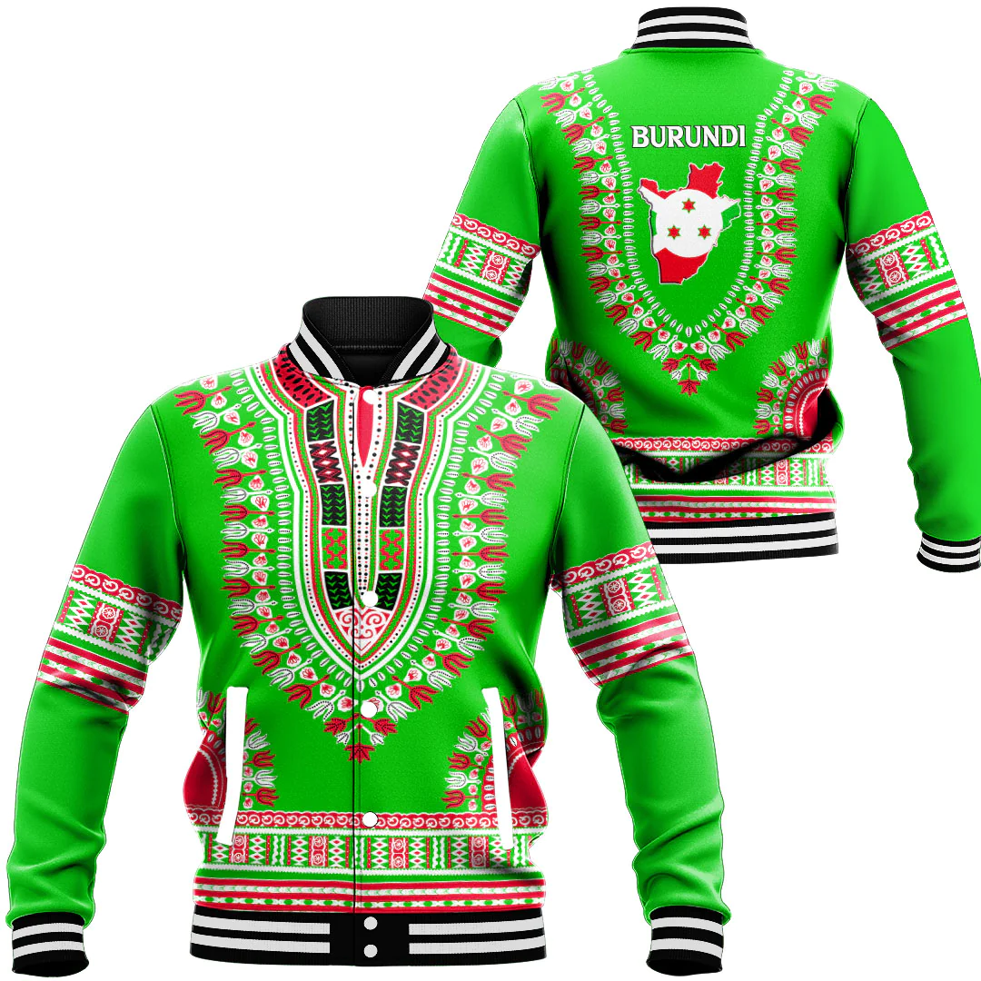 Africa Zone Baseball Jackets - Brundi Traditional Dashiki A31