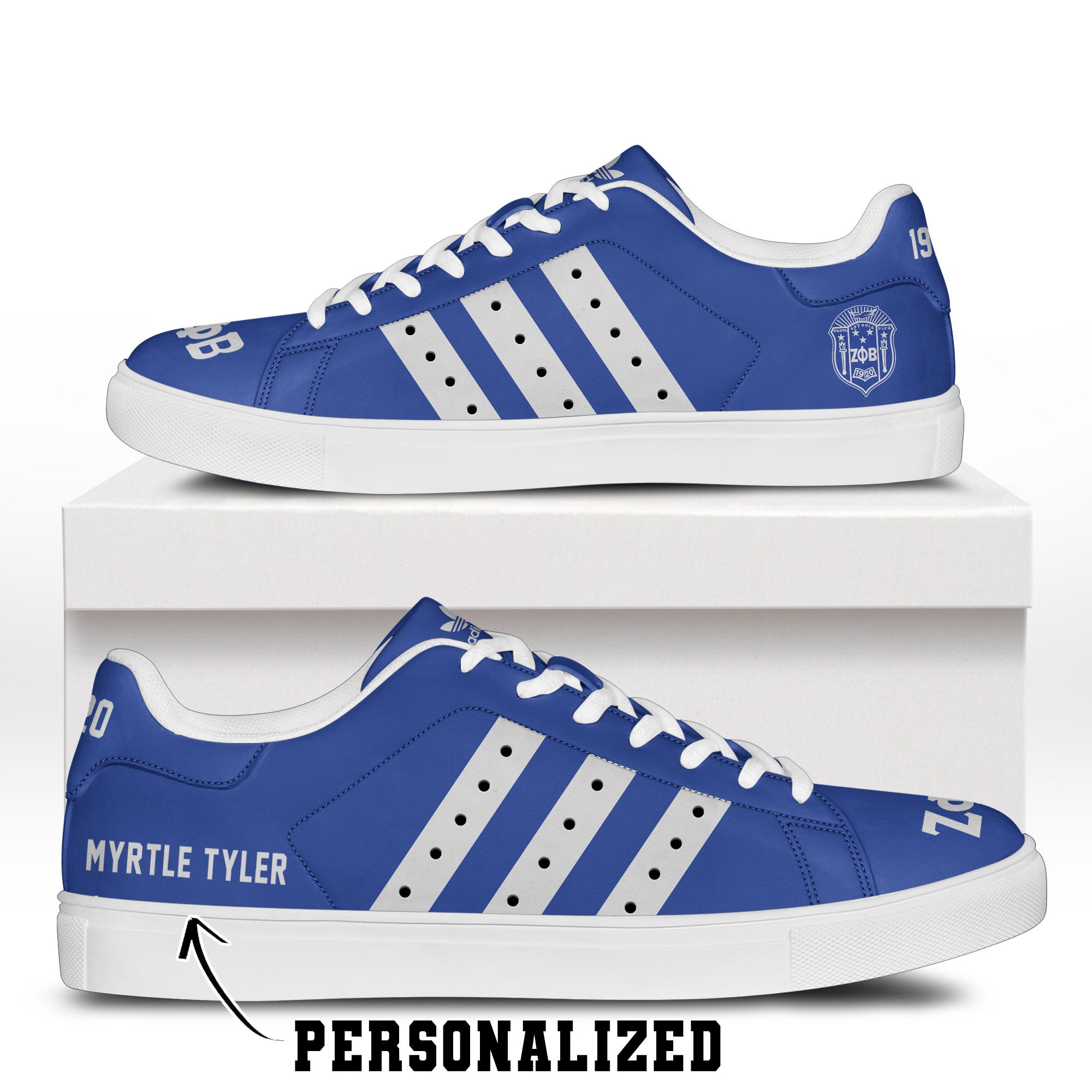 (Personalized) Zeta Phi Beta Sorority Genuine Leather Shoes
