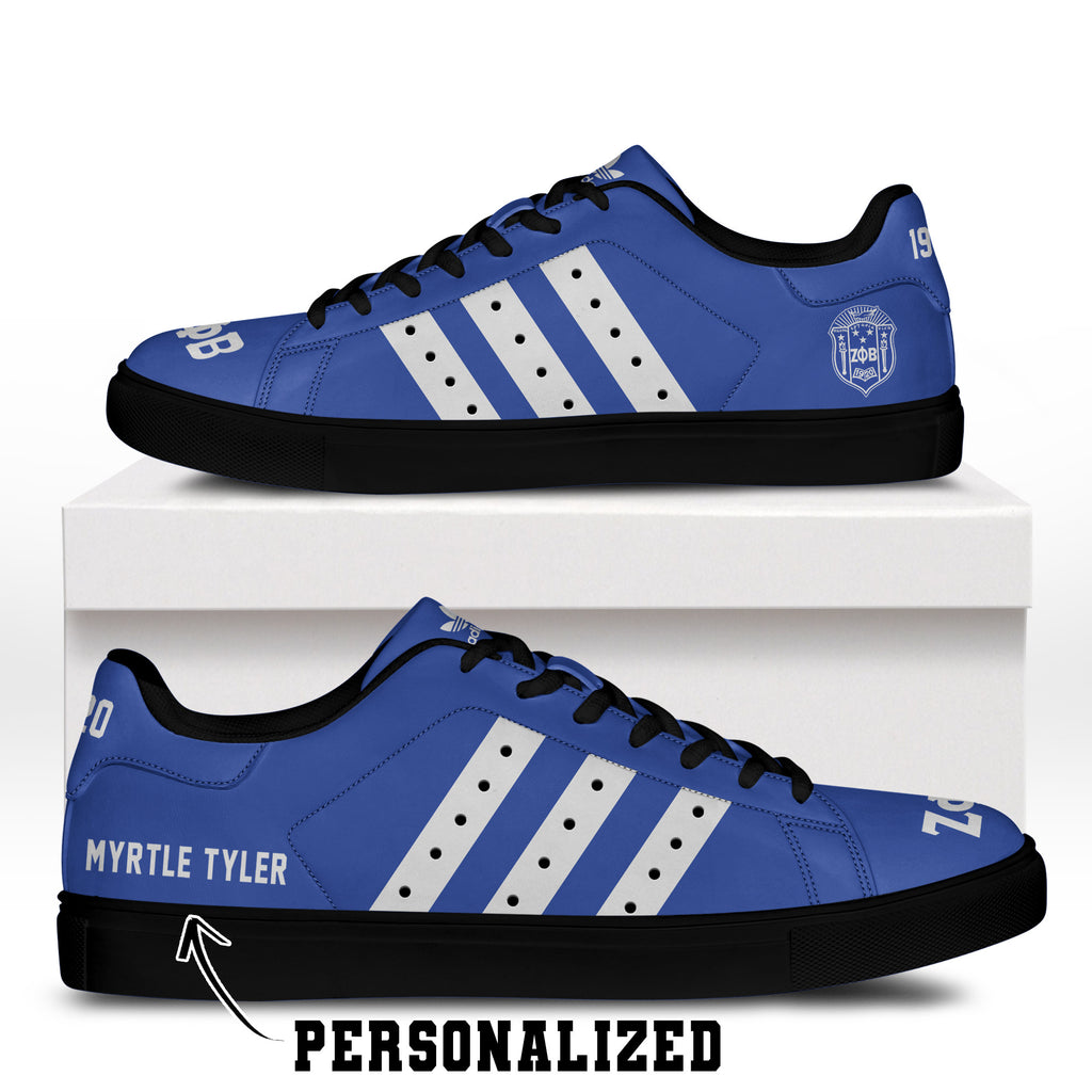 (Personalized) Zeta Phi Beta Sorority Genuine Leather Shoes