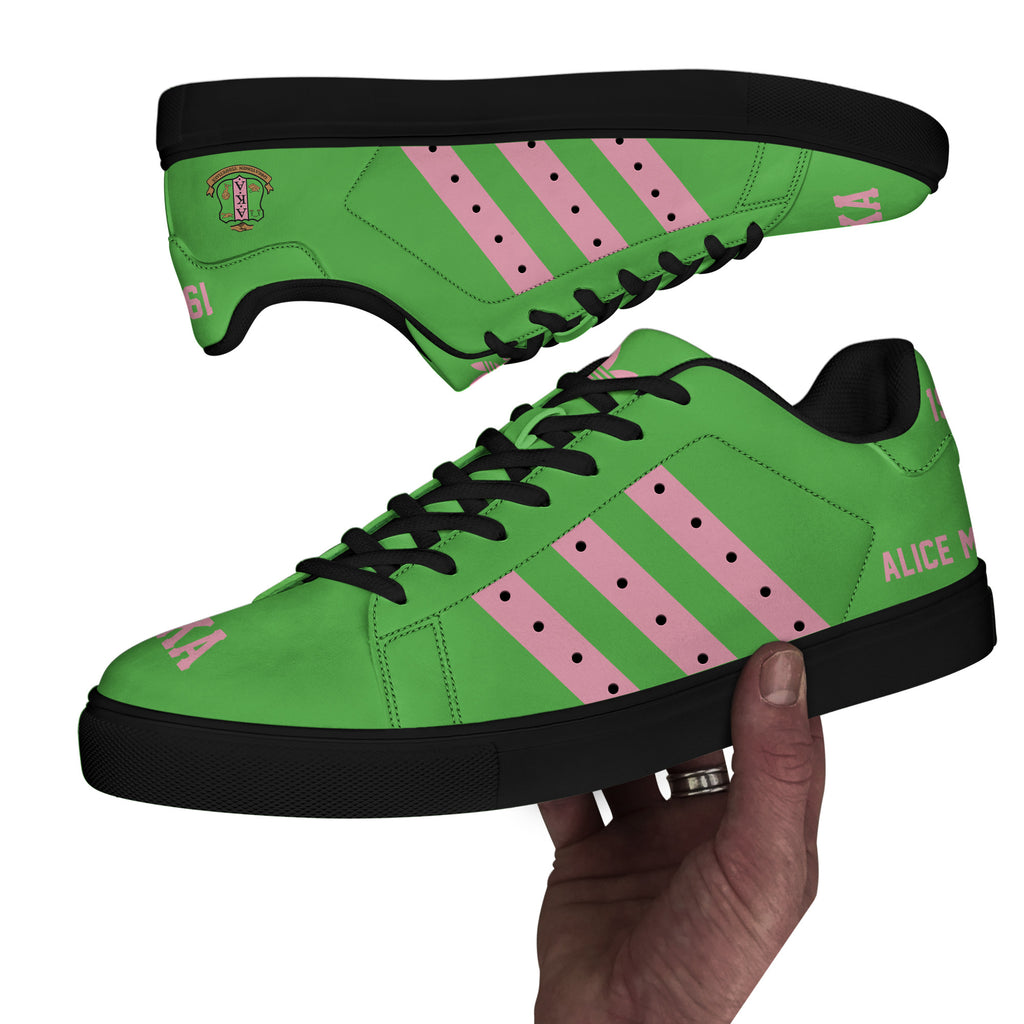(Personalized) Alpha Kappa Alpha Sorority Genuine Leather Shoes