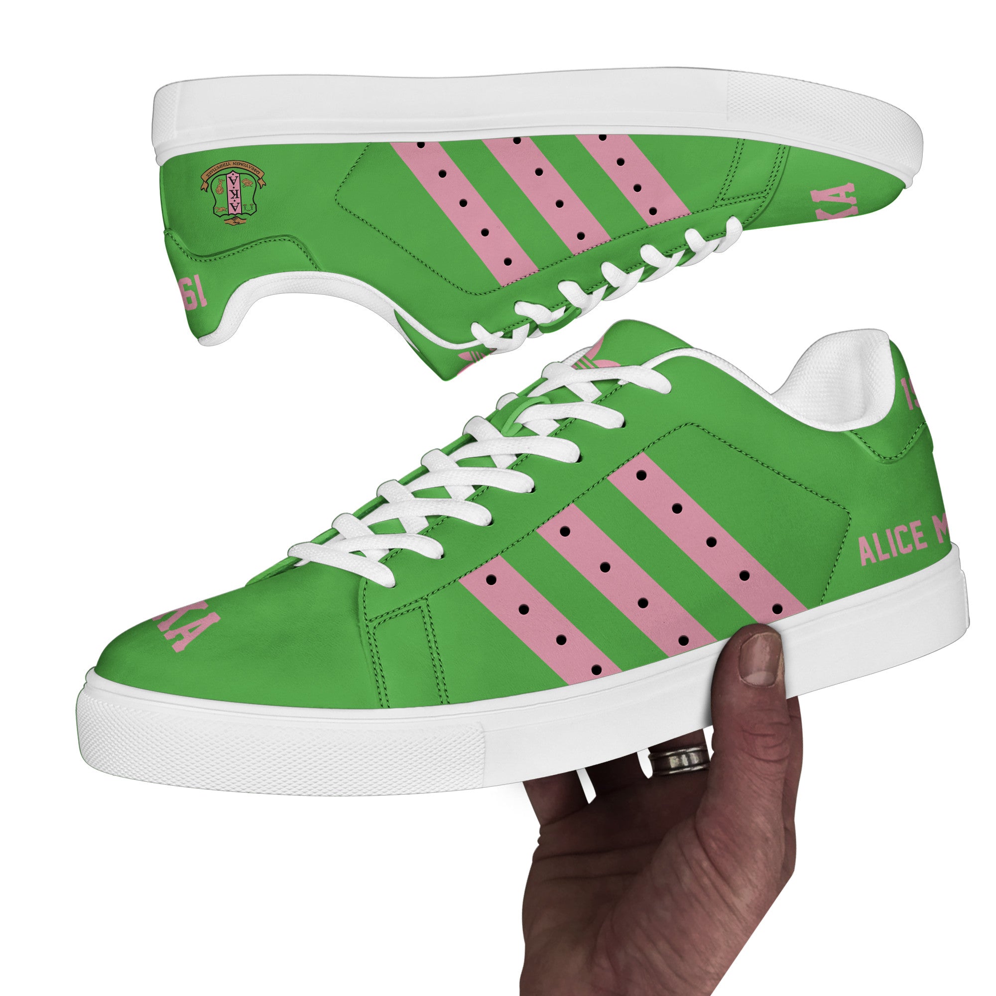 (Personalized) Alpha Kappa Alpha Sorority Genuine Leather Shoes