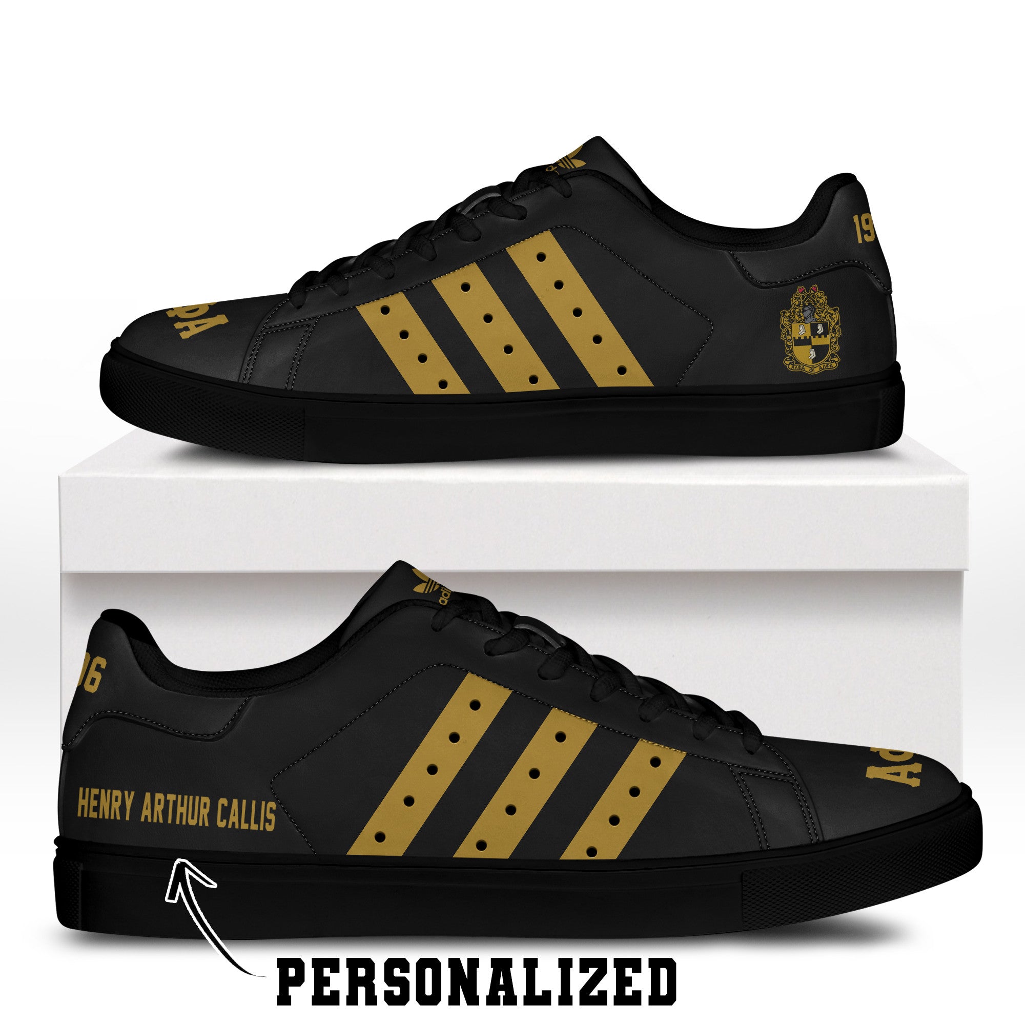 (Personalized) Alpha Phi Alpha Fraternity Genuine Leather Shoes