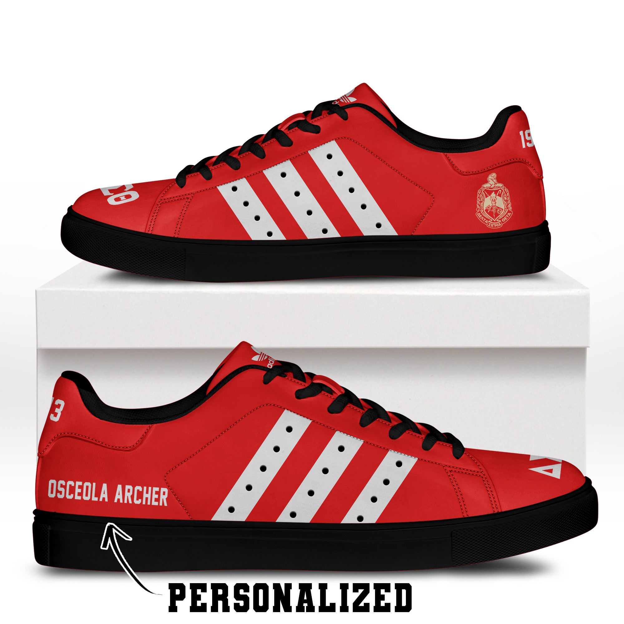 (Personalized) Delta Sigma Theta Sorority Genuine Leather Shoes