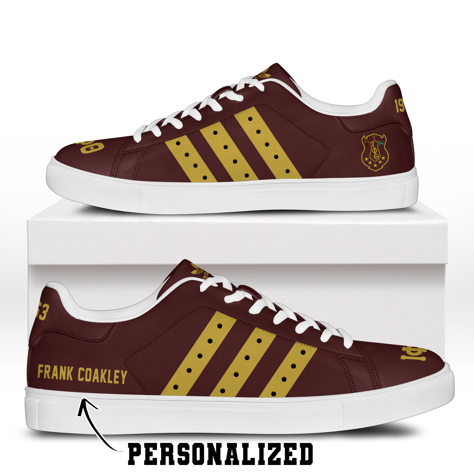 (Personalized) Iota Phi Theta Fraternity Genuine Leather Shoes
