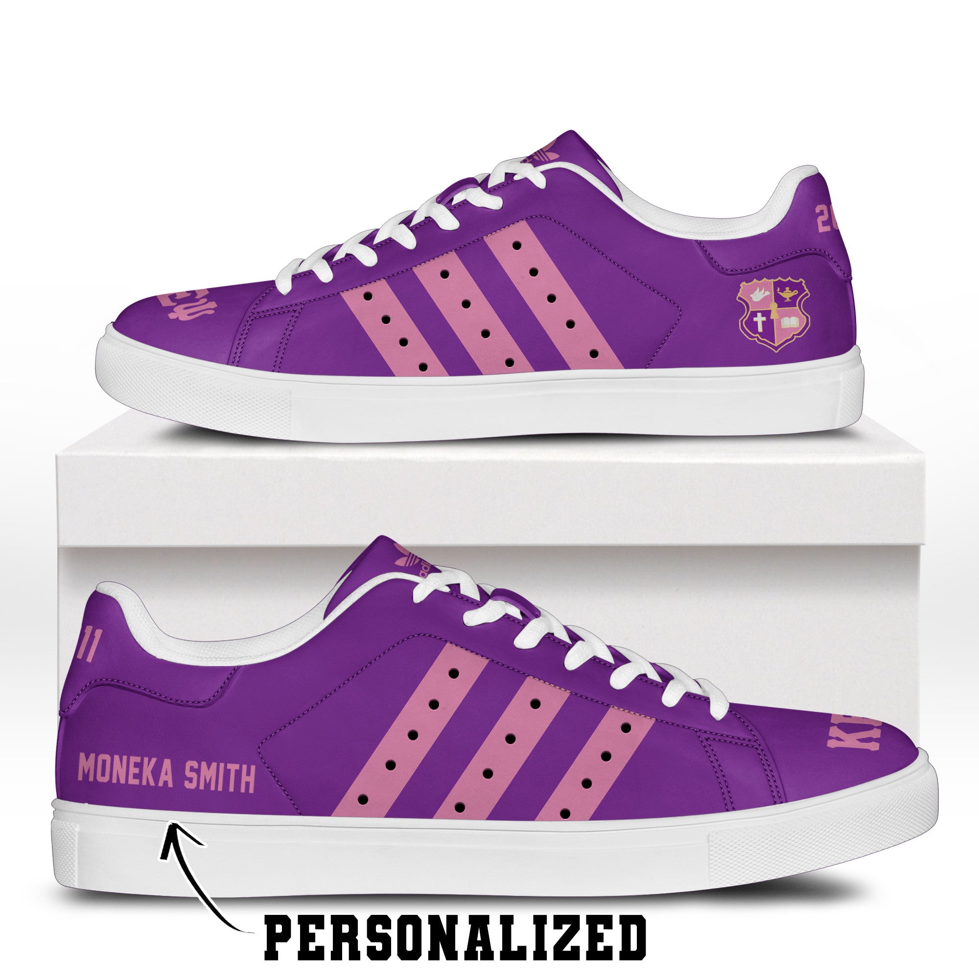 (Personalized) Kappa Epsilon Psi Military Sorority Genuine Leather Shoes