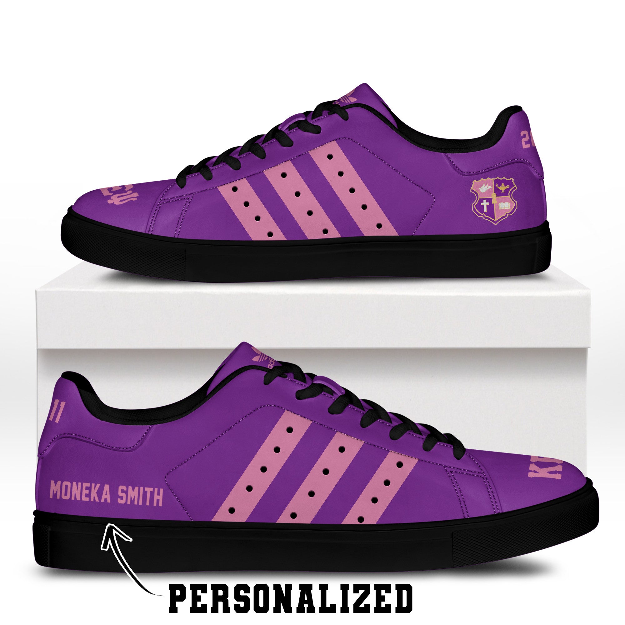 (Personalized) Kappa Epsilon Psi Military Sorority Genuine Leather Shoes