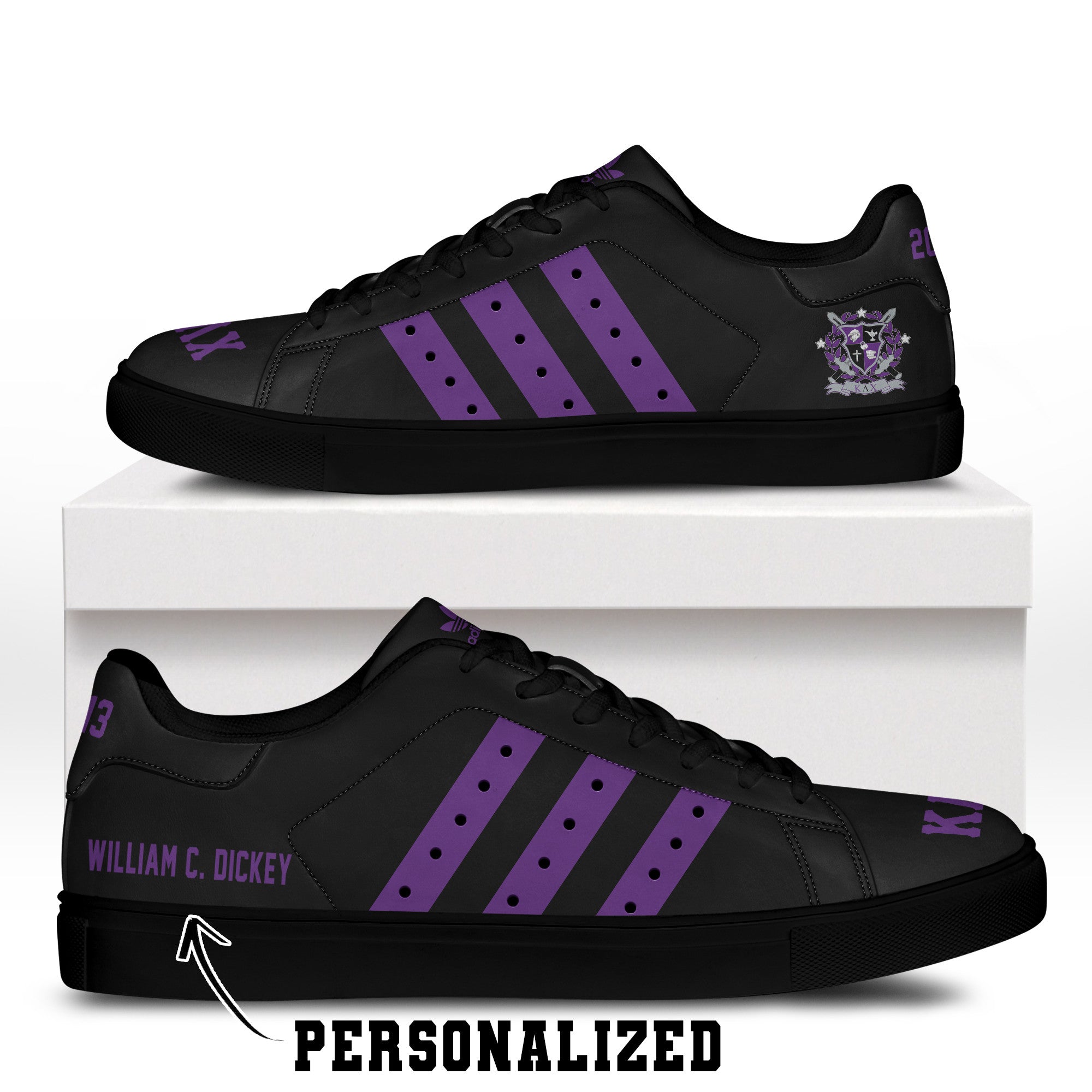 (Personalized) Kappa Lambda Chi Military Fraternity Genuine Leather Shoes