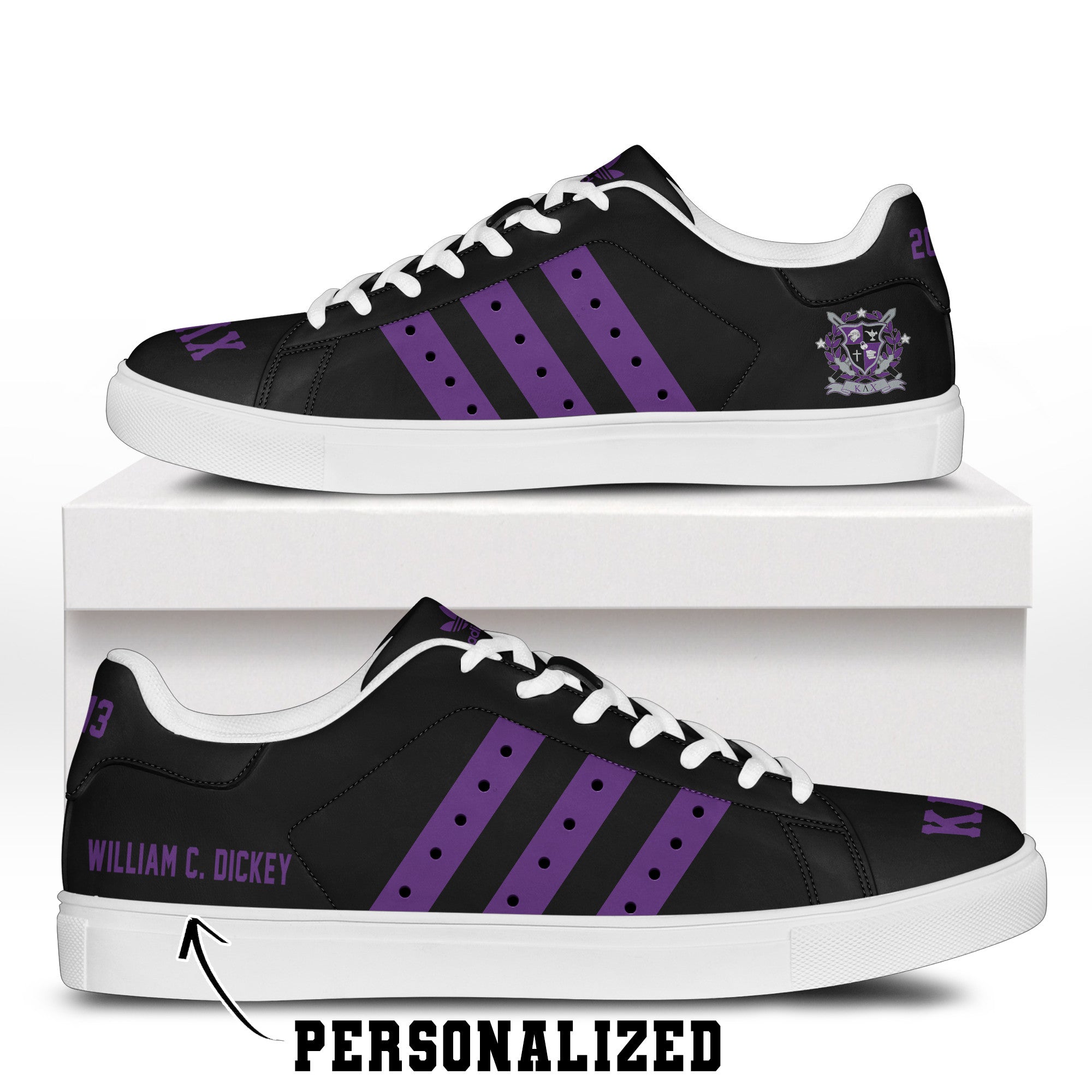 (Personalized) Kappa Lambda Chi Military Fraternity Genuine Leather Shoes