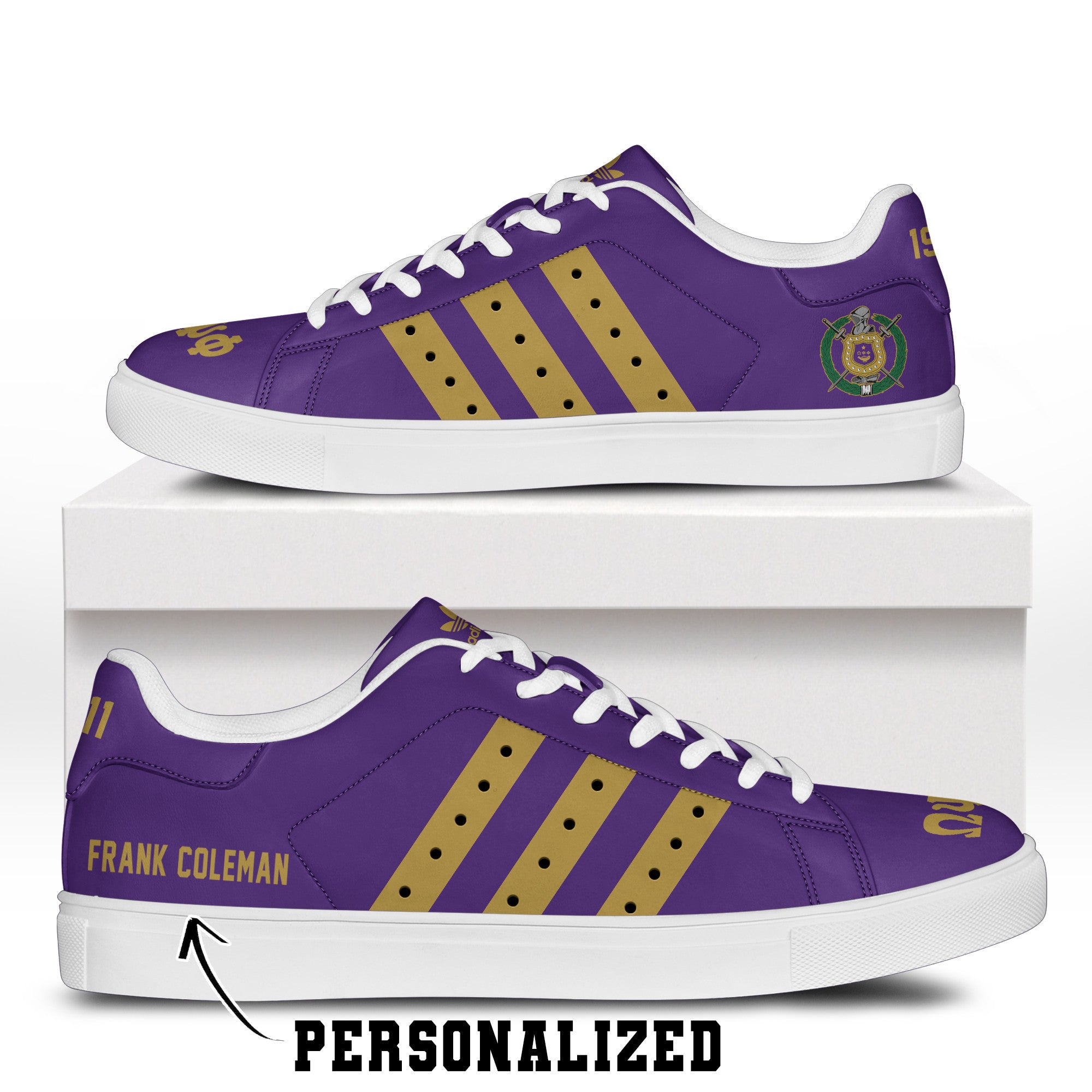 (Personalized) Omega Psi Phi Fraternity Genuine Leather Shoes