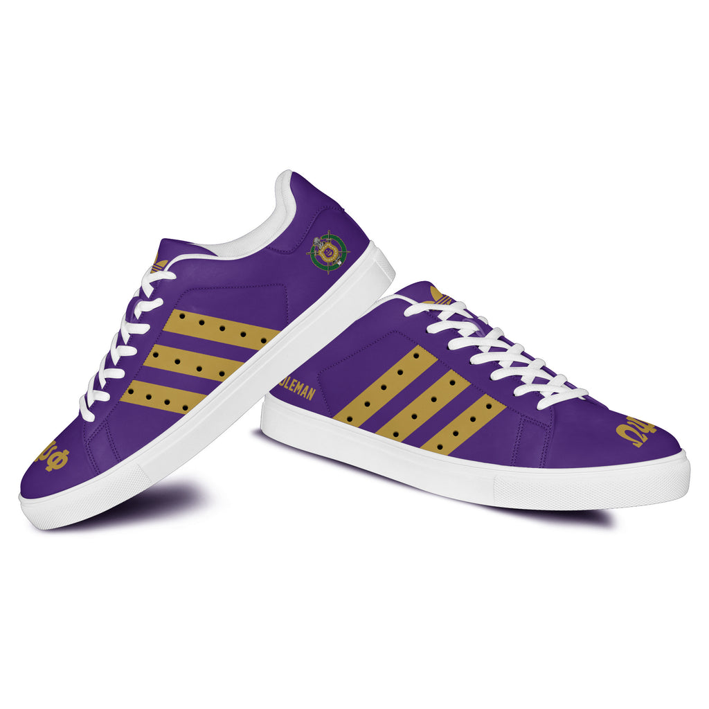 (Personalized) Omega Psi Phi Fraternity Genuine Leather Shoes