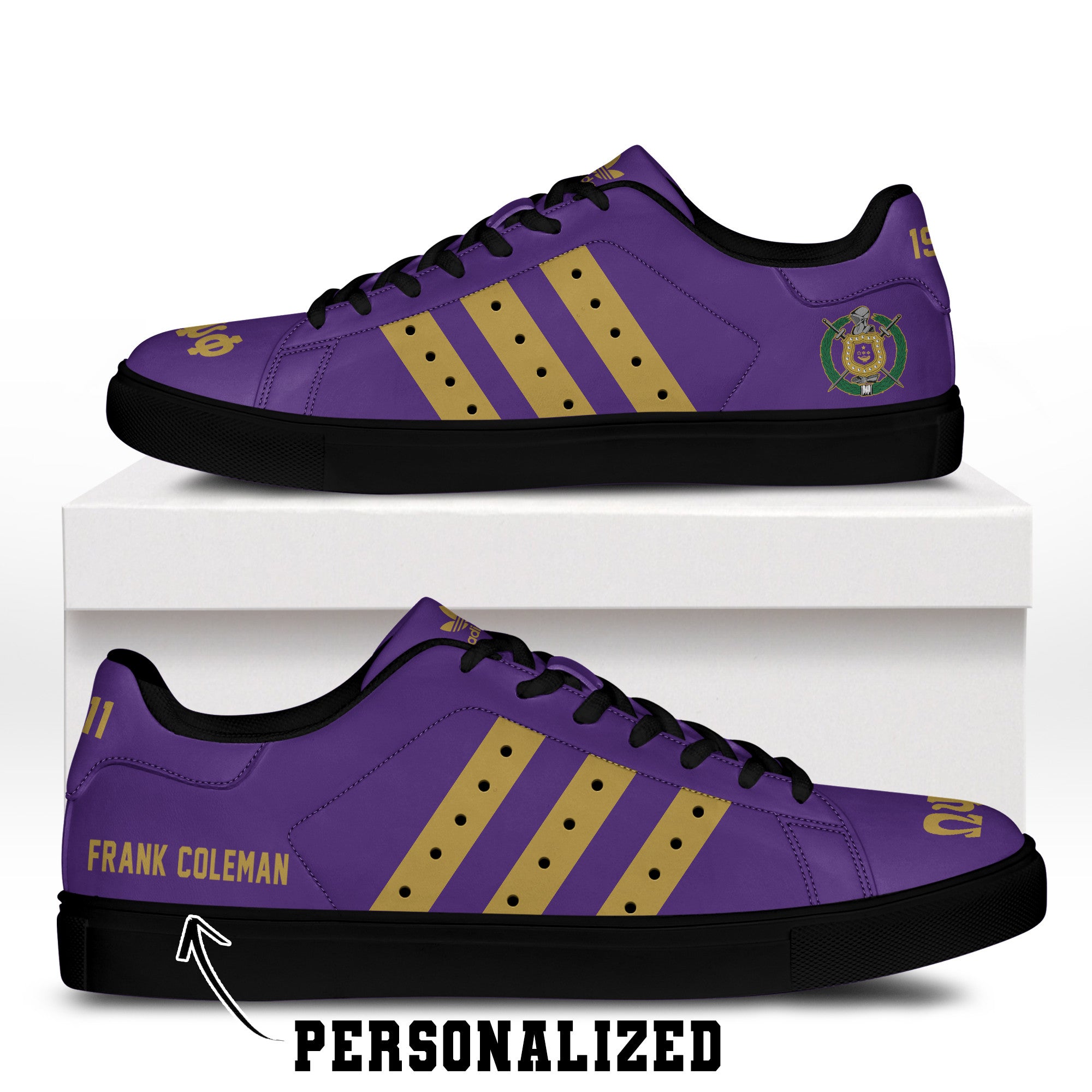 (Personalized) Omega Psi Phi Fraternity Genuine Leather Shoes