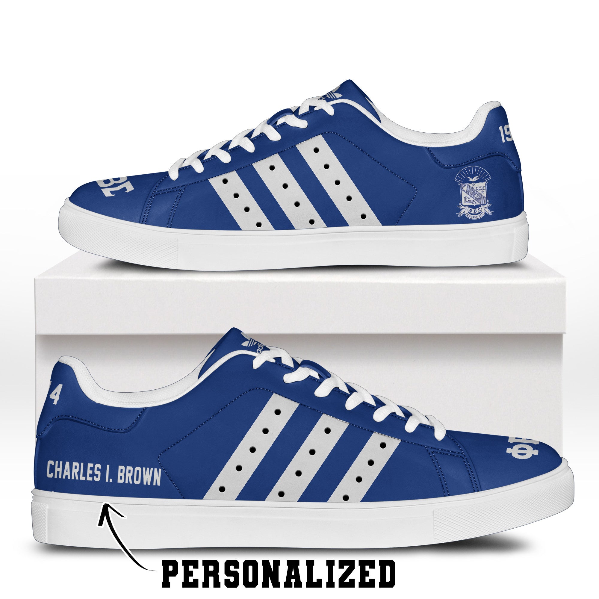 (Personalized) Phi Beta Sigma Fraternity Genuine Leather Shoes