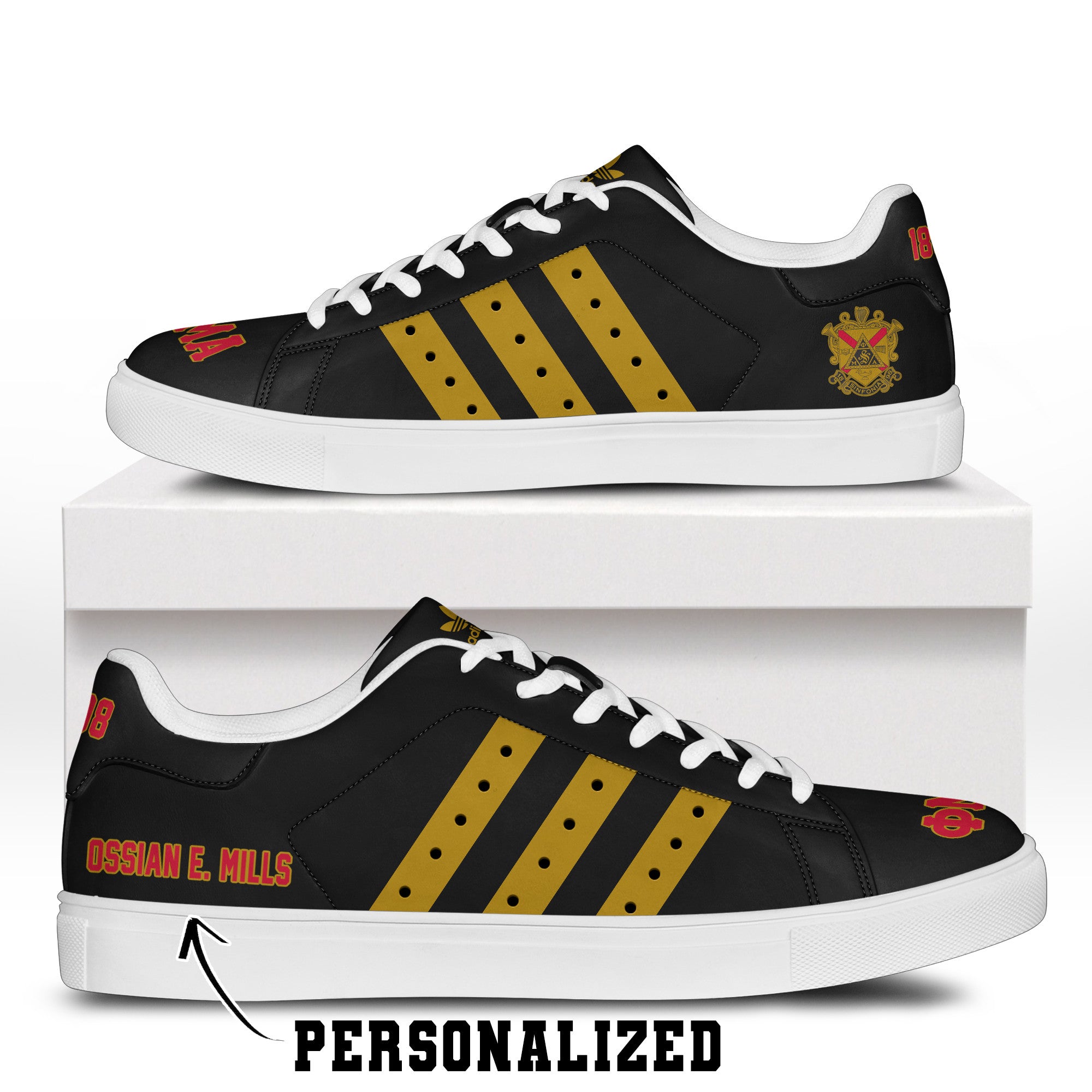 (Personalized) Phi Mu Alpha Sinfonia Genuine Leather Shoes