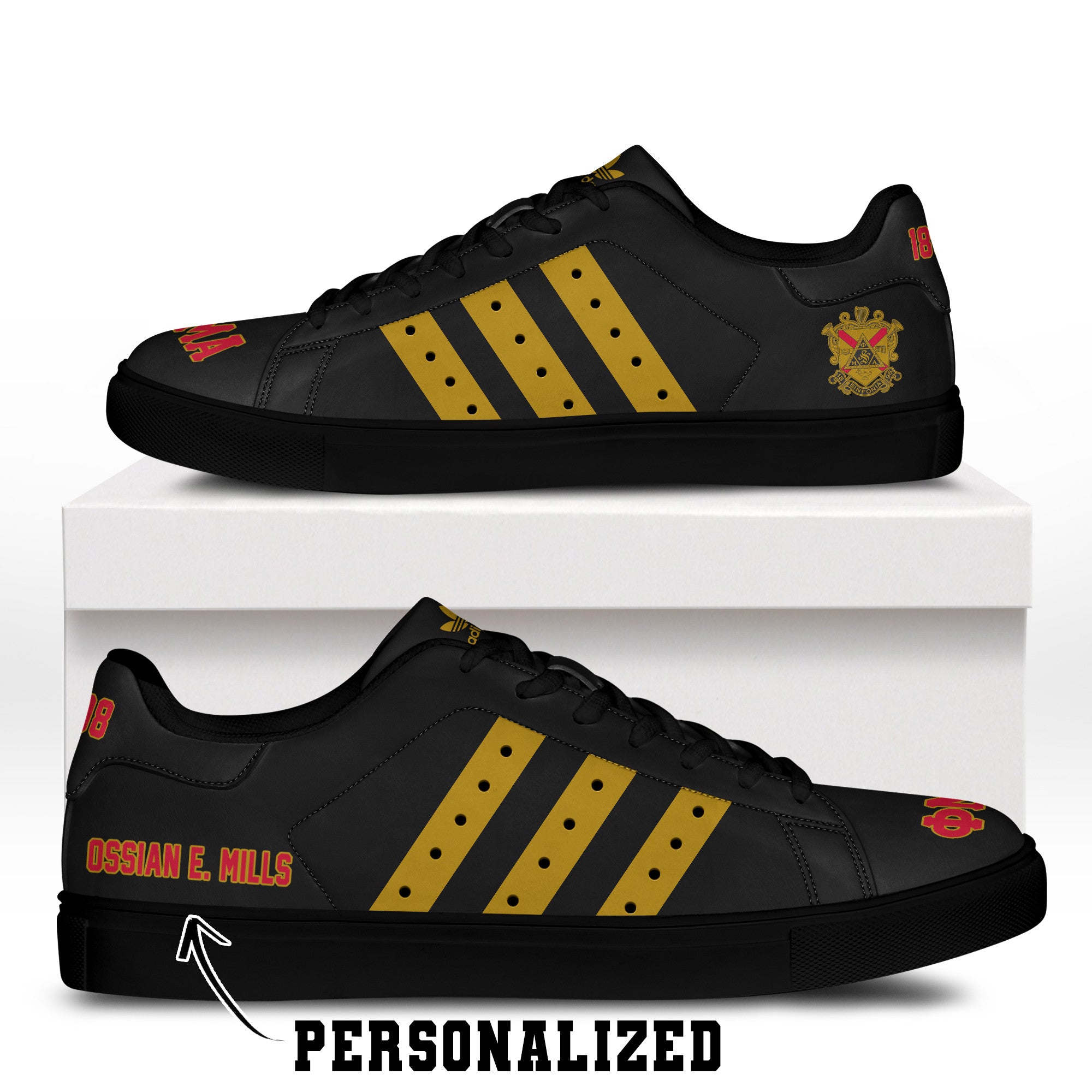 (Personalized) Phi Mu Alpha Sinfonia Genuine Leather Shoes