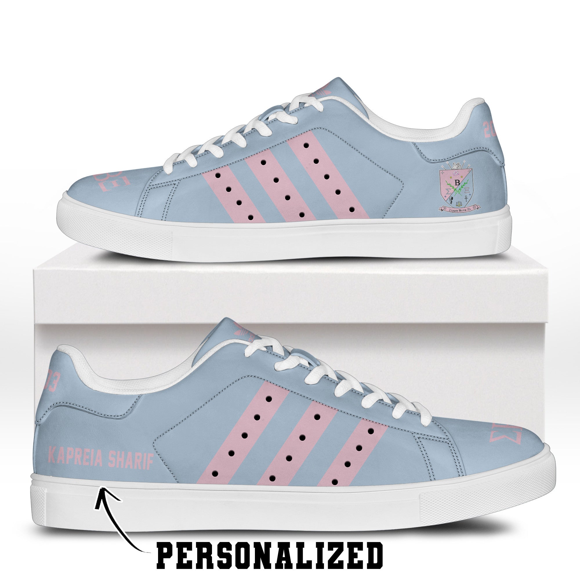 (Personalized) Sigma Beta Xi Sorority Genuine Leather Shoes