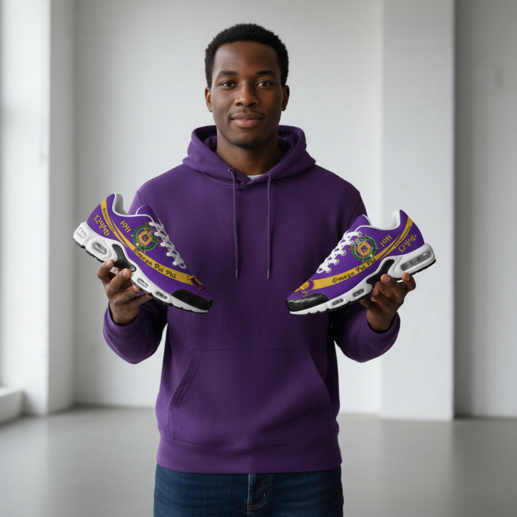 Ques 1911 Brotherhood Purple & Gold Cushion Sport Shoes - Legacy in Every Step