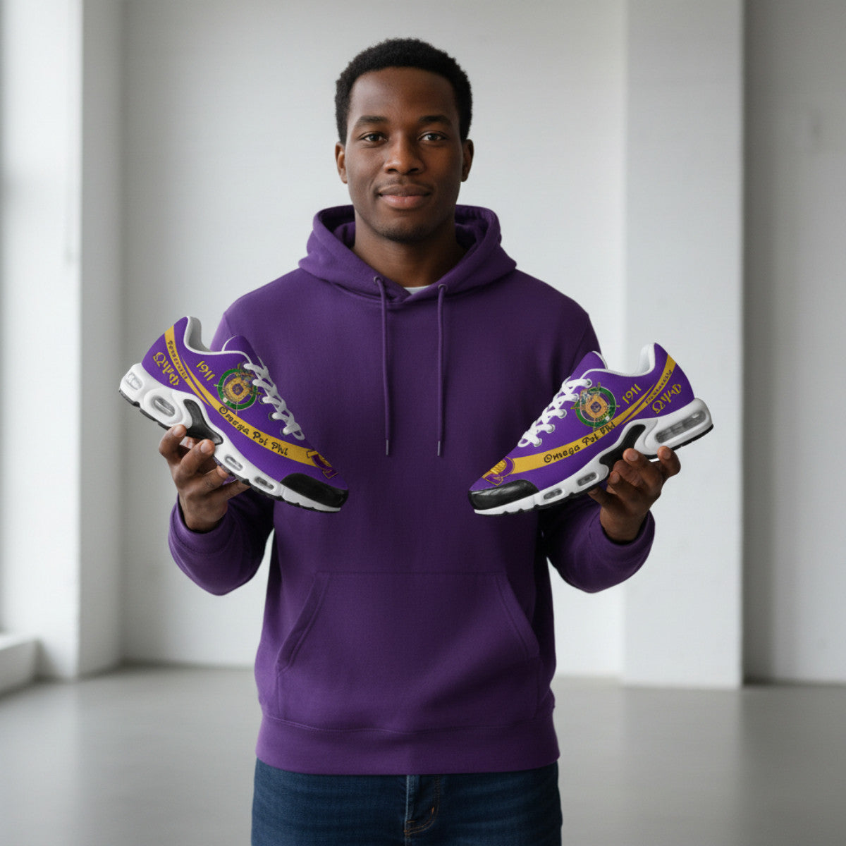 Ques 1911 Brotherhood Purple & Gold Cushion Sport Shoes - Legacy in Every Step