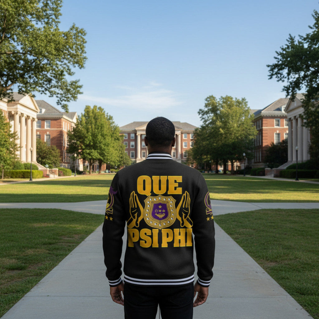 Ques 1911 Brotherhood Purple & Gold Baseball Jacket