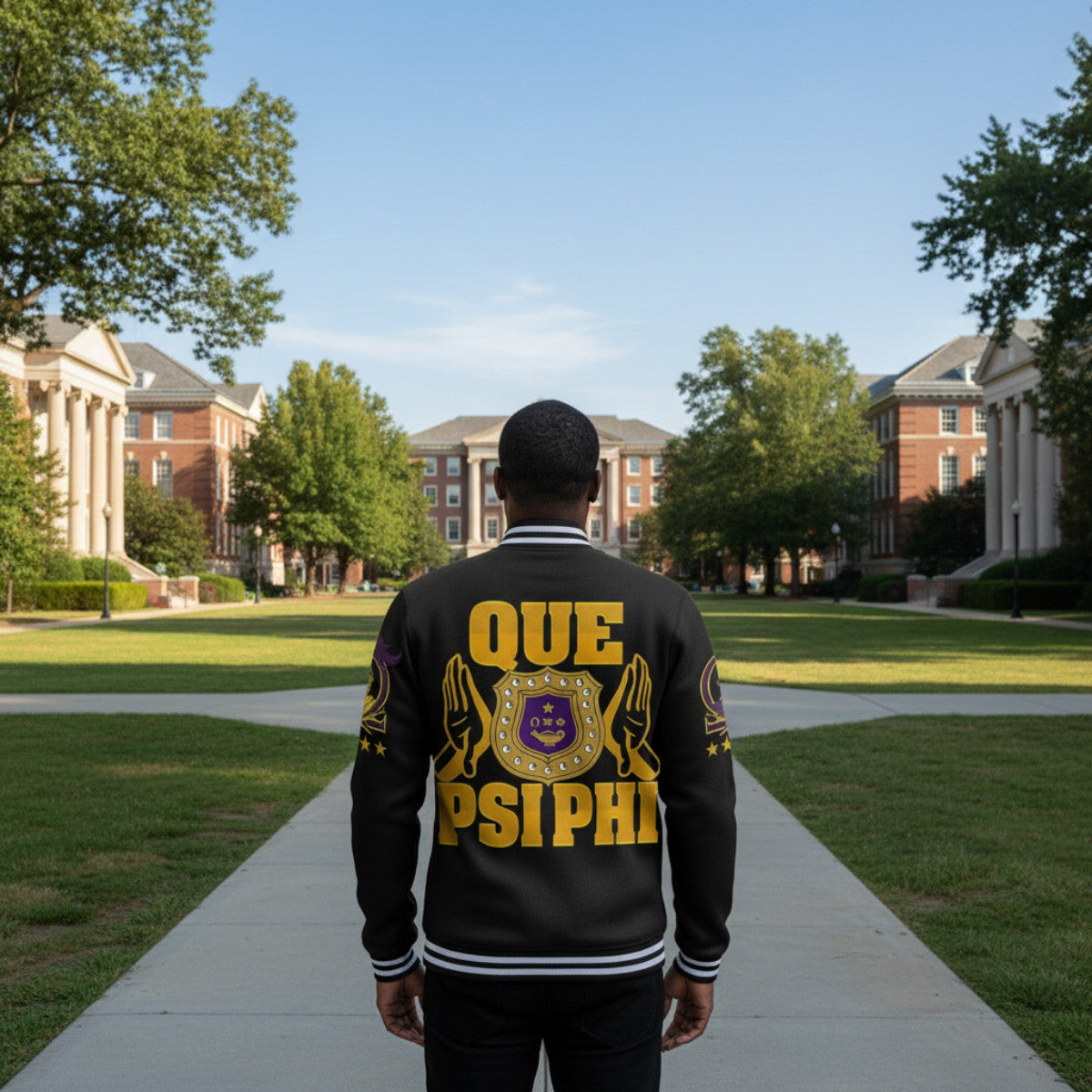 Ques 1911 Brotherhood Purple & Gold Baseball Jacket
